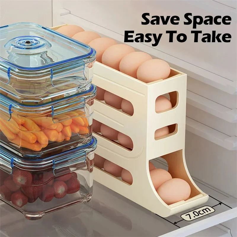 Automatic Scrolling Egg Rack Holder Storage Box Egg Basket Food