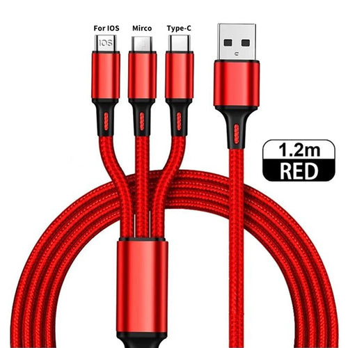 4 In 1/ 3 In 1 Micro USB Type C Fast Charging Cable 3A Quick Charge