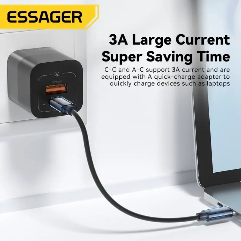 Essager 4 in 1 USB C To USB C Cable PD 60W Fast Charging Data Cord for