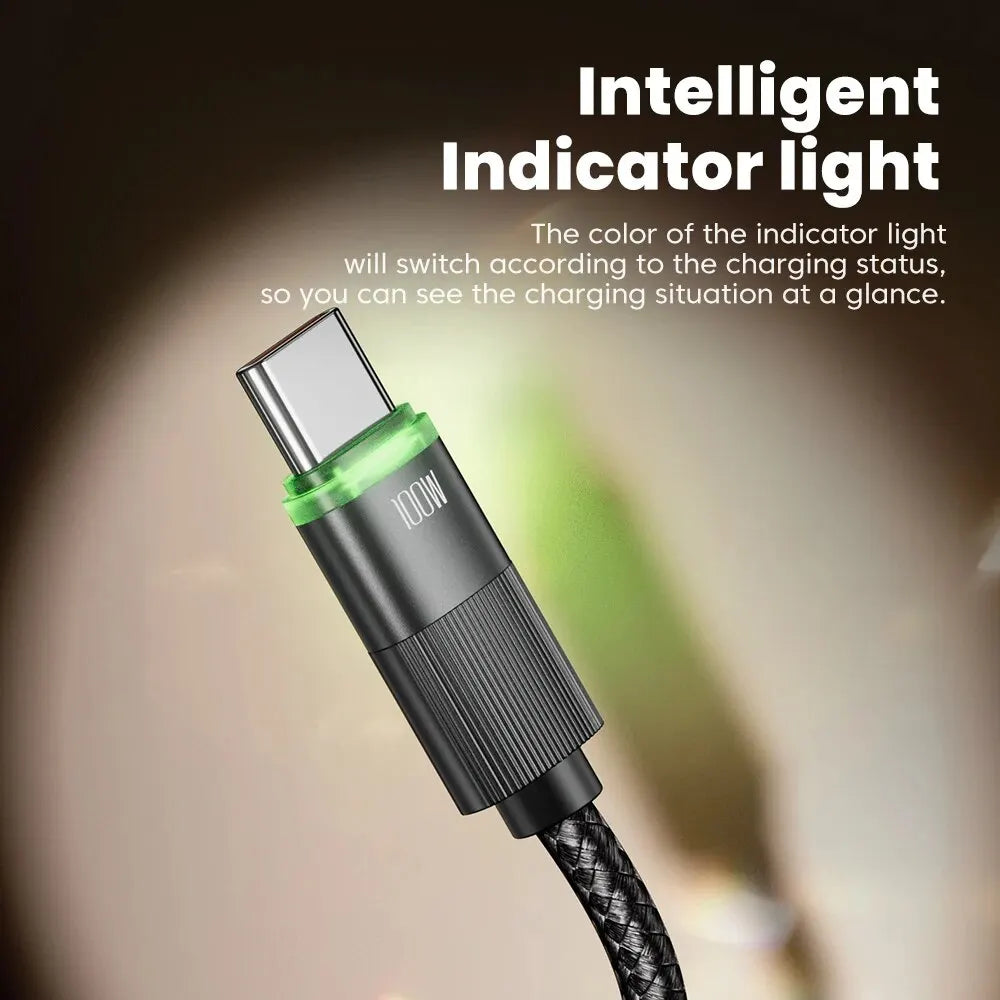 Toocki PD100W Type C To Type C Cable 5A Fast Charge USB C Spring Car