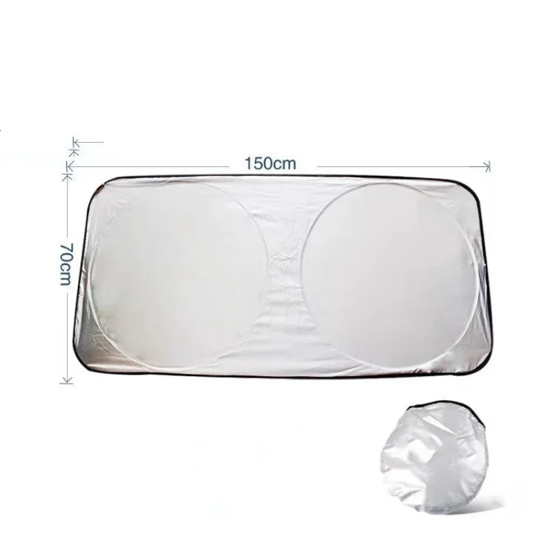 Car Sun Shade - Foldable Sun Car ShieldCoated Silver Cloth