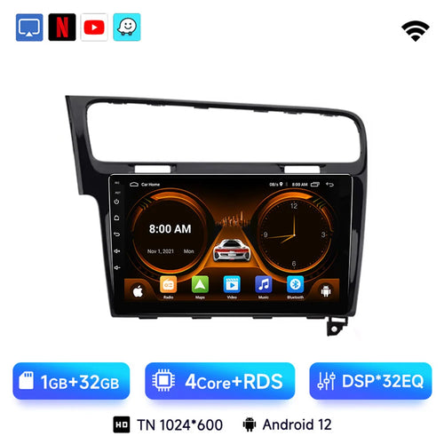 JIUYIN 10.1 Inch  Android 13 Auto Radio for VW Golf 7 2013-2017