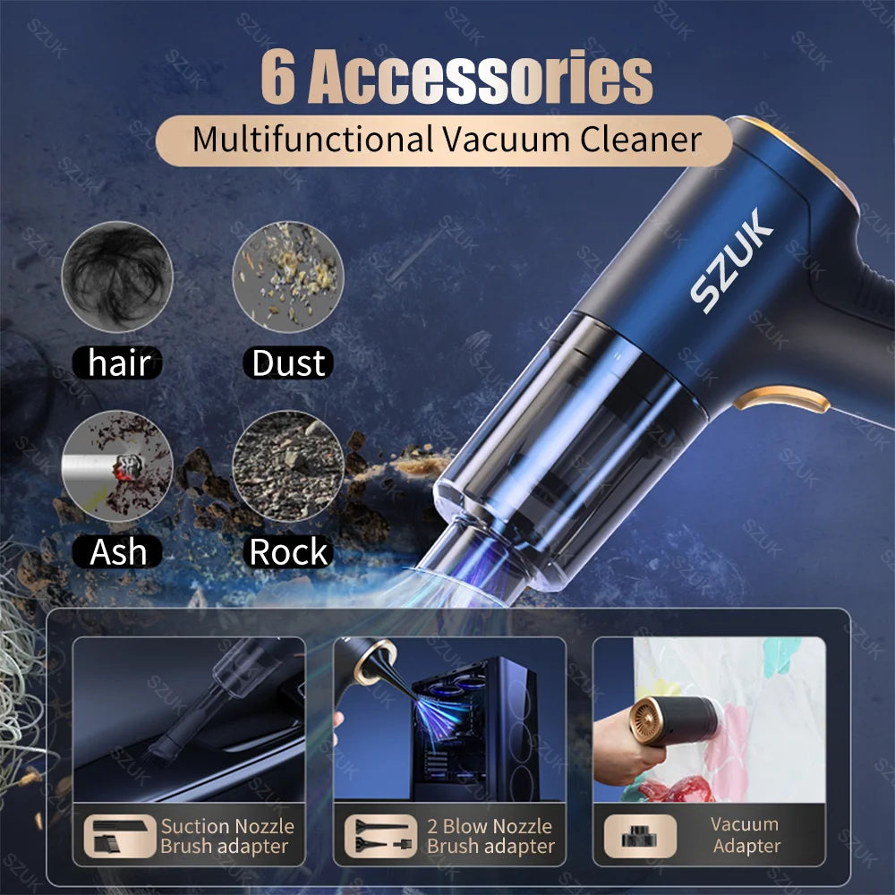 Mini Car Vacuum Cleaner Portable Wireless Handheld Cleaner for Home