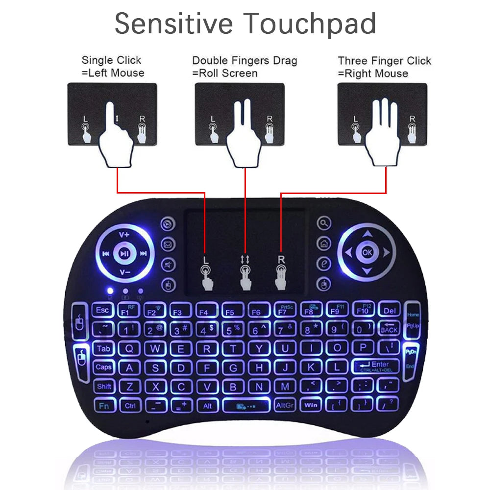 2.4G Air Mouse with Touchpad Keyboard i8 Arabic French Spanish Russian