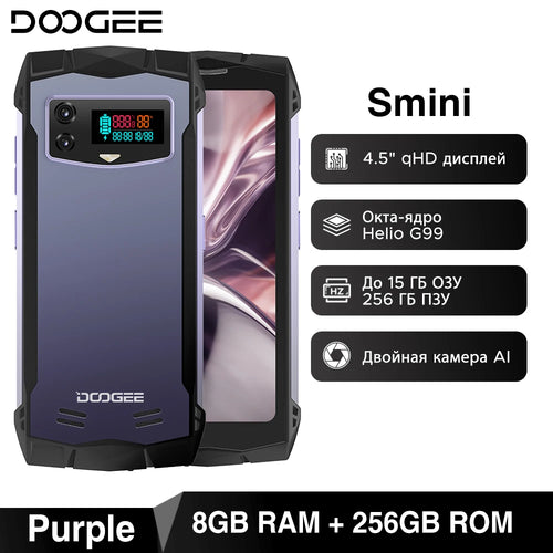 Global Version DOOGEE Smini Rugged Phone 4.5” qHD Display 50MP Camera