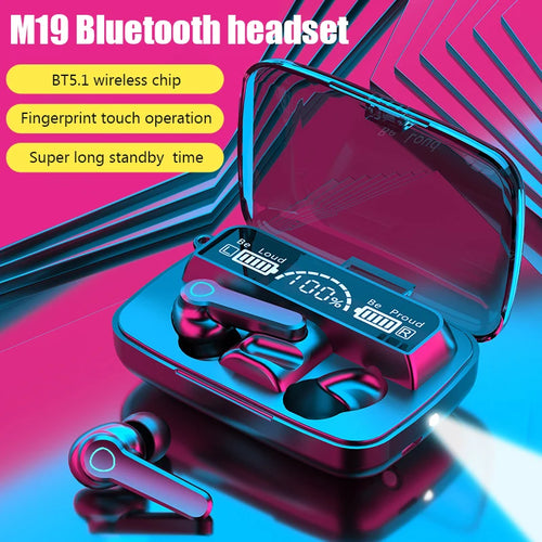 M19 TWS Wireless Bluetooth Headset Noise Cancelling Power Bank Gaming