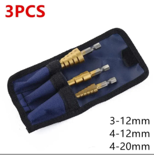 3-12mm/4-12mm/4-20mm Hss Step Drill Bit, Straight Groove DrillTitanium