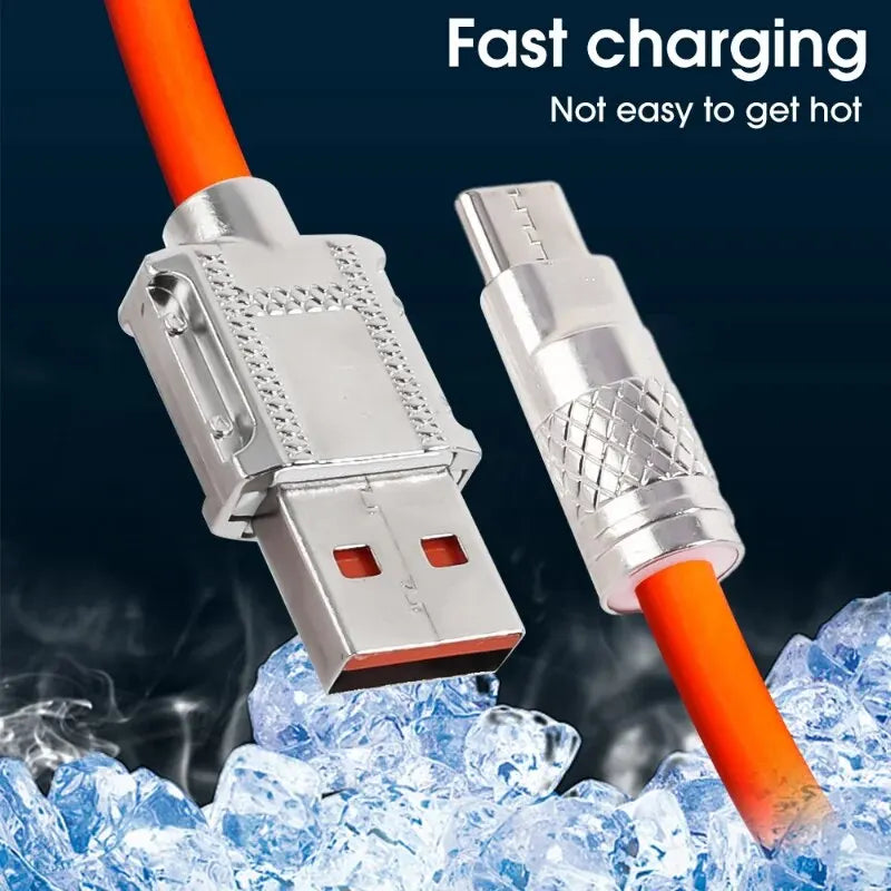120W 6A Super Fast Charge Type C Liquid Silicone Cable Quick Charge 1M