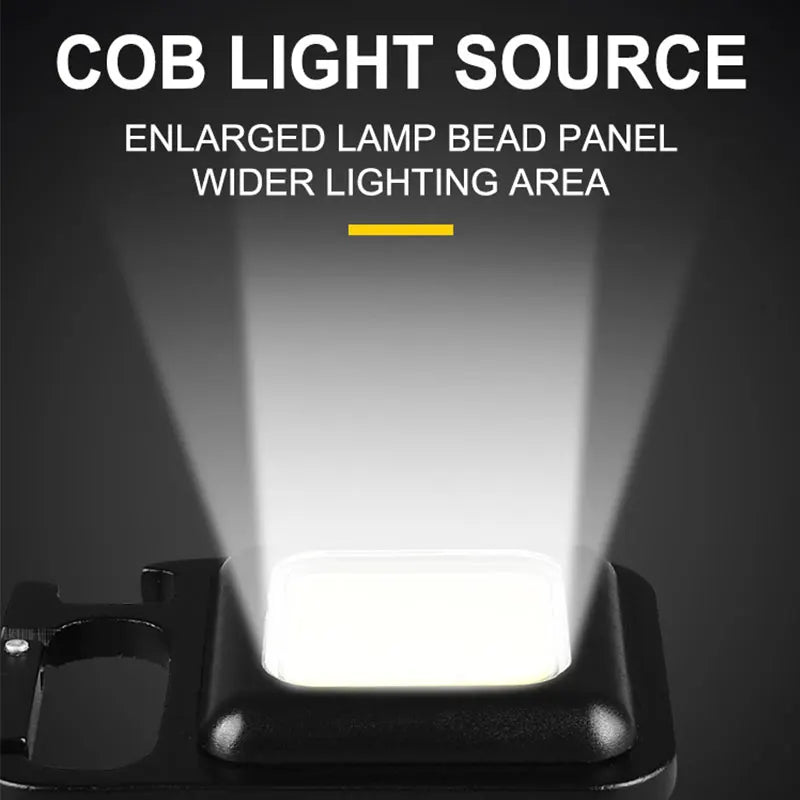 COB LED Mini Flashlight Super Bright EDC Keychain Light Outdoor