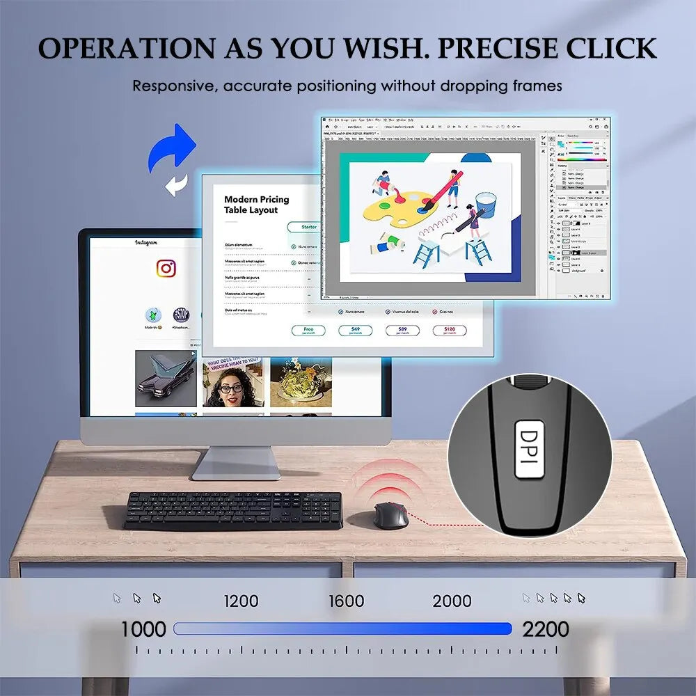 Wireless Mouse Silent Mouse 2.4G Portable Mobile Optical Office Mouse