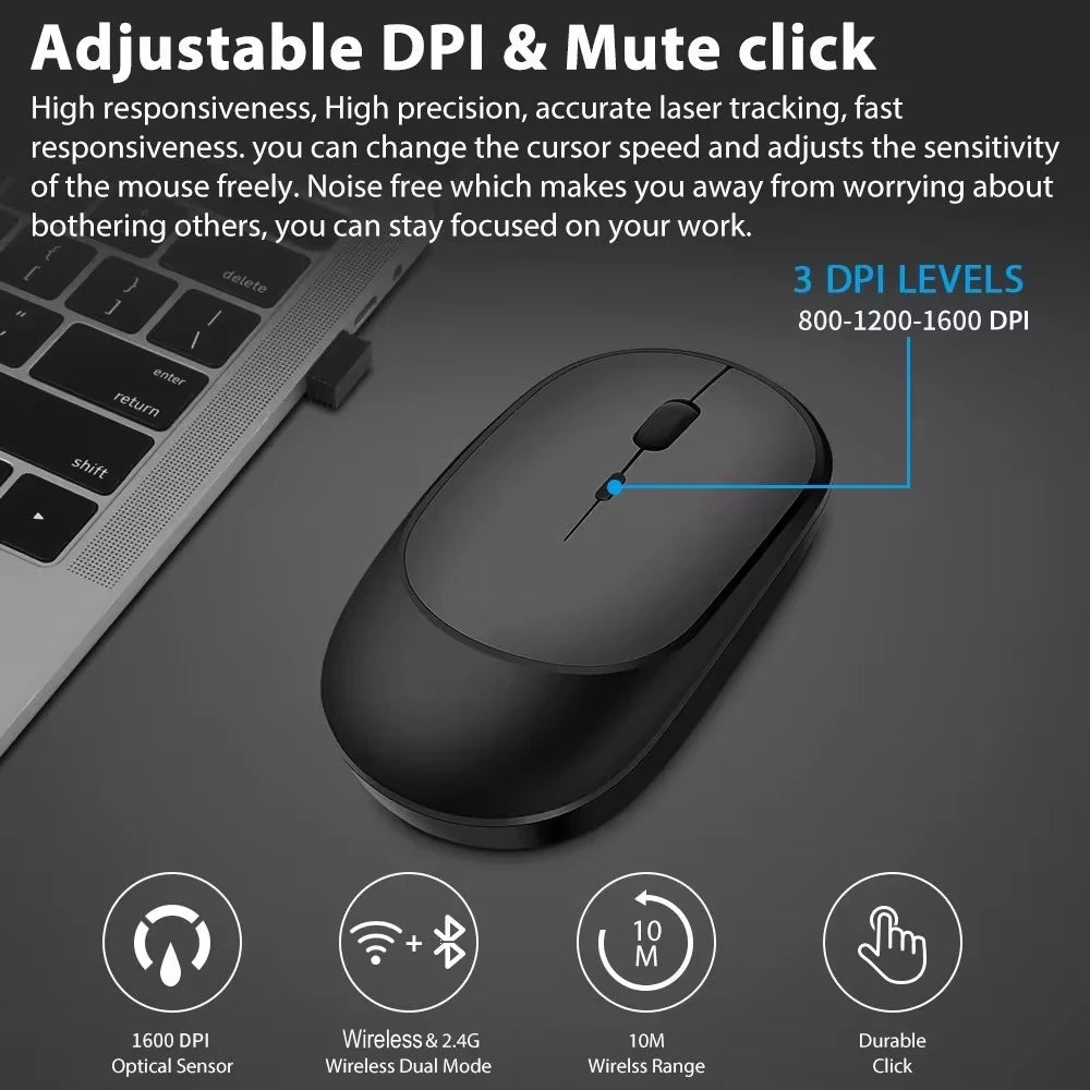 Xiaomi Wireless Mouse Bluetooth-compatible 2.4G Silent Mice Adjustable