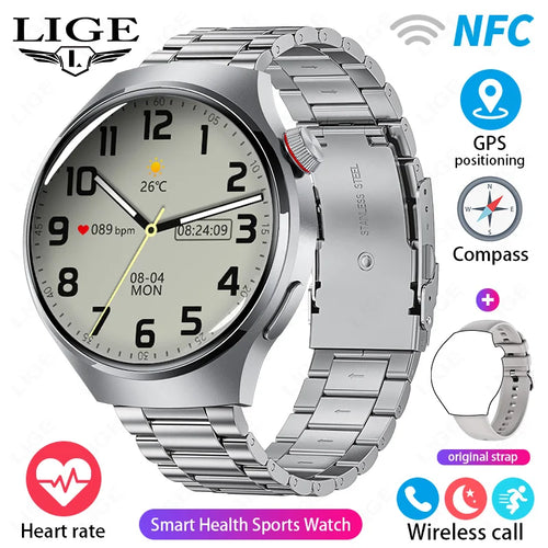 LIGE New Smart Watch Men 1.52 inch Full touch Screen  Bluetooth Call