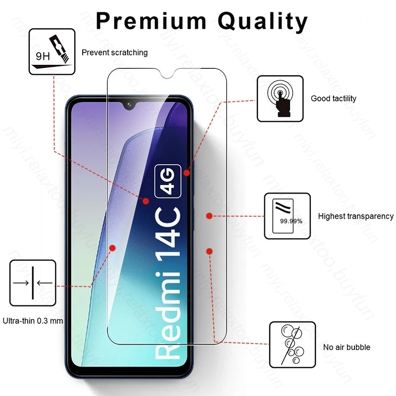 4 In 1 Protective Glass for Xiaomi Redmi 14C 4G Screen Protector Lens