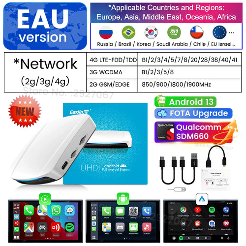 2024 CarlinKit CarPlay Ai TV Box Android 13 SDM660 6225 HDMI Streaming