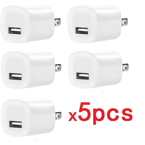 5-10Pcs Universal 5V 1A US Eu AC Home Travel Wall Charger Adapters For
