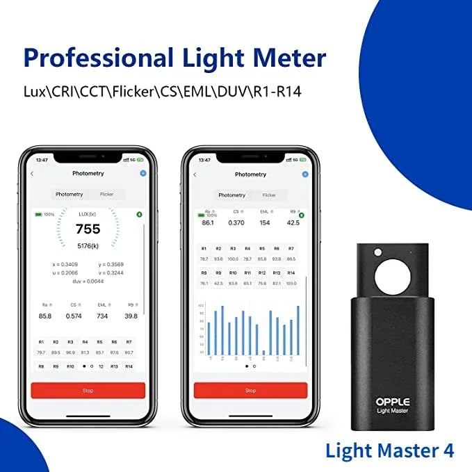 OPPLE Light Master 4 Light Lux CRI DUV R1-R14 Flicker Meter LED