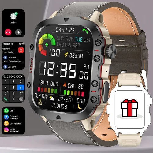 For Huawei Xiaomi 1.96 Inch Screen Smart Watch Mens Bluetooth Call 420