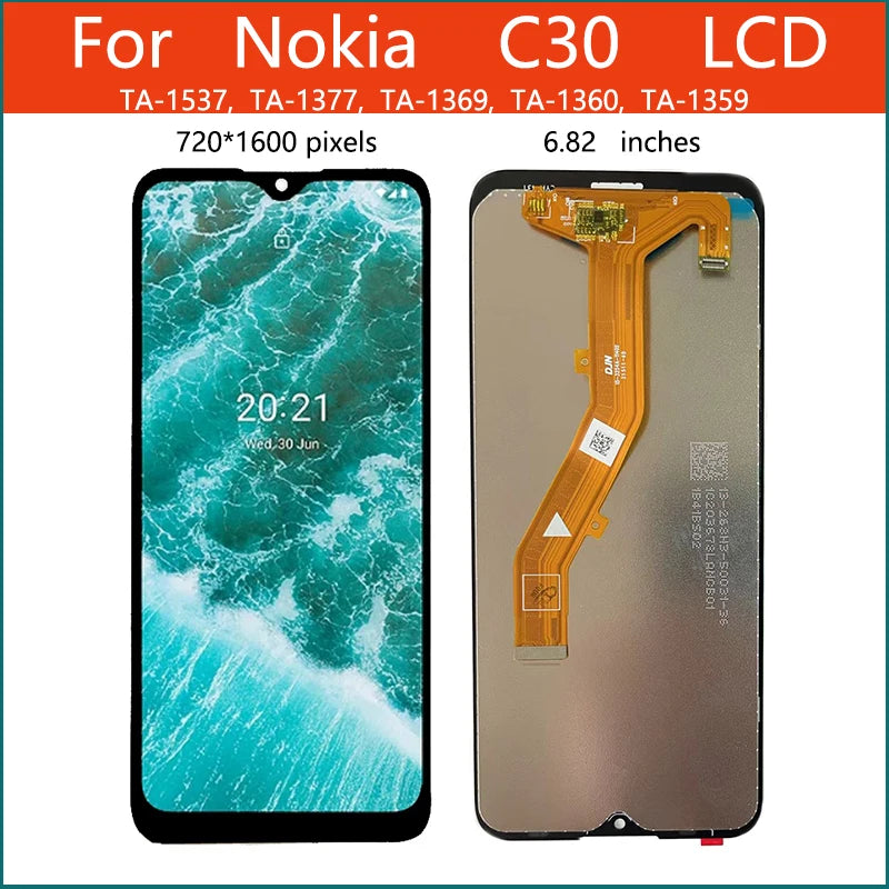 6.82"  LCD For Nokia C30 Display LCD Touch Screen Digitizer Assembly
