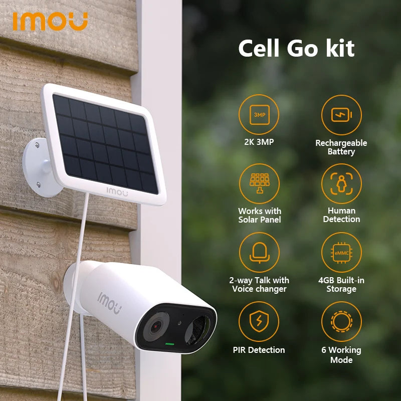 IMOU Cell Go with Solar panel Rechargeable Camera Wi-Fi Vlog feature