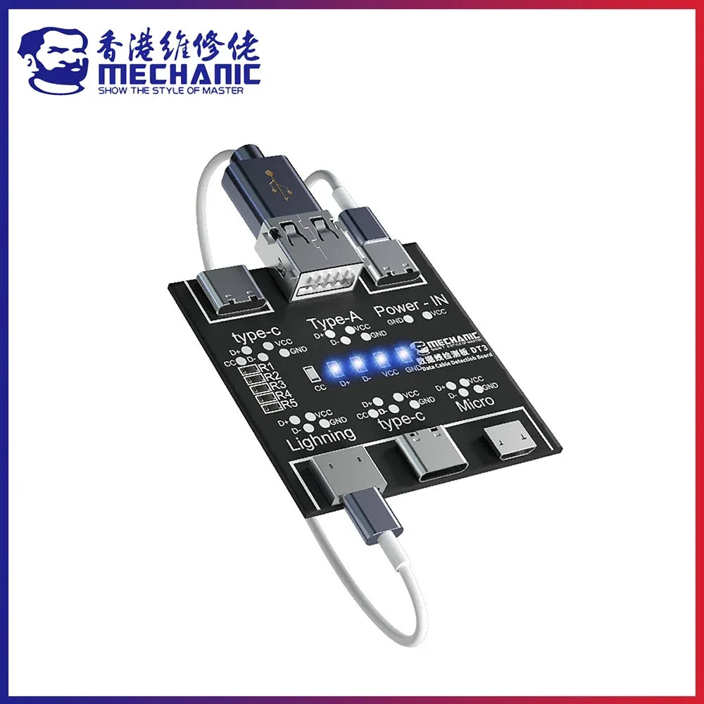 MECHANIC DT3 USB Cable Tester Data Cable Test PCB Board for IPhone