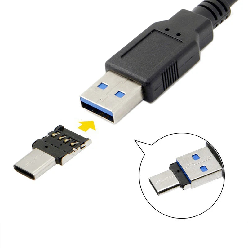OTG Micro USB Type C Adapter USB-C Male to USB 2.0 Female Data