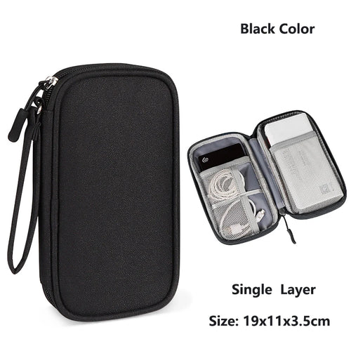 Data Cable Storage Bag Waterproof Travel Organizer Bag Portable Carry