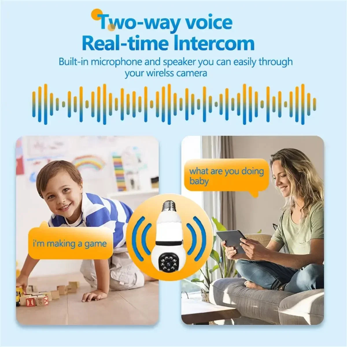 8MP Lamp Bulb WiFi Camera E27 LED Bulb Smart IP Camera Surveilance