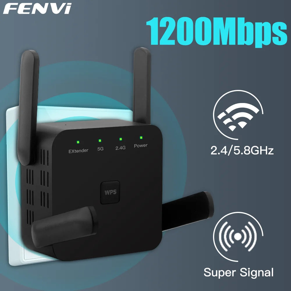 FENVI 5Ghz 1200Mbps WiFi Repeater Router WiFi Extender Amplifier