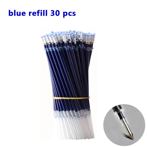 Gel pens Set Black Blue Red Refill Gel Pen Bullet Tip 0.5mm School &