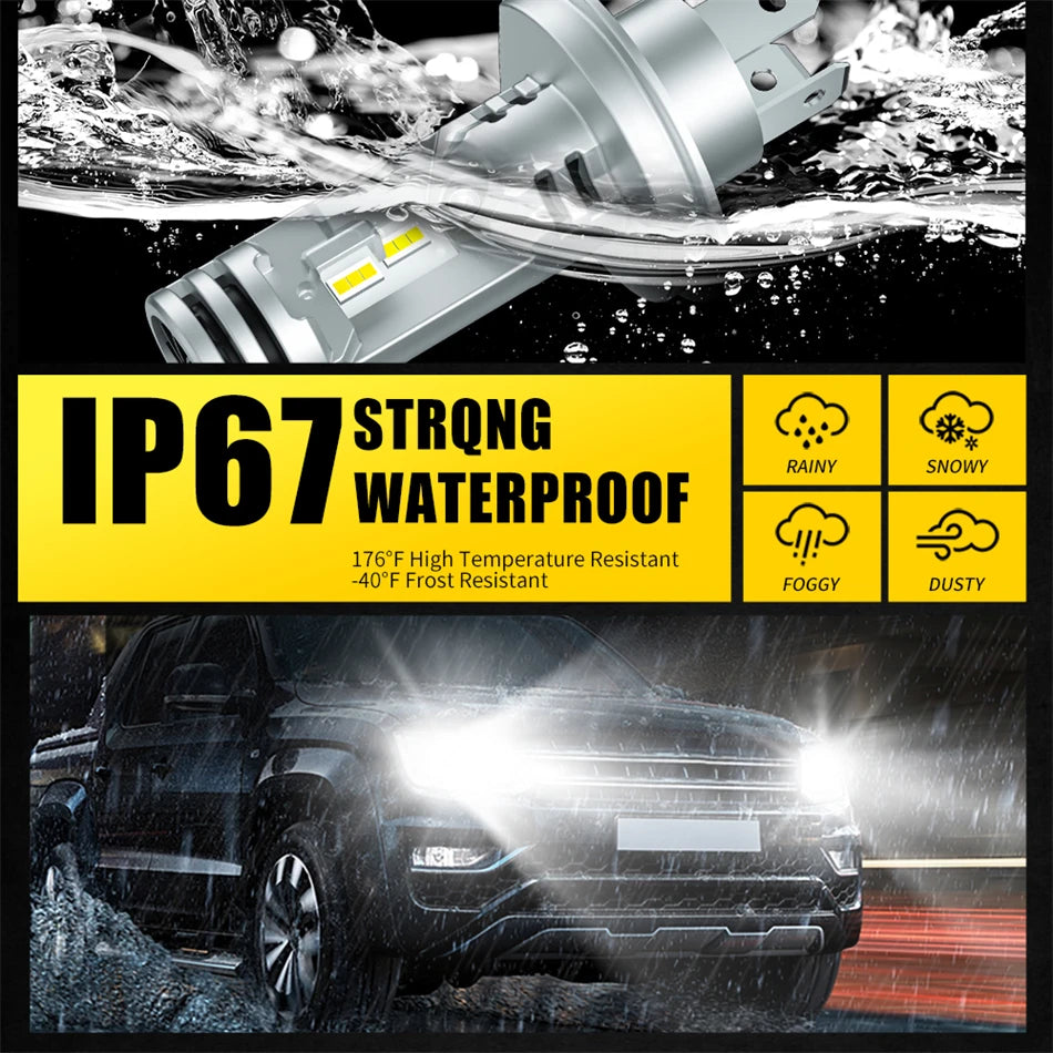 AILEO 2x H4 Led Lights High Quality 30000Lm 250W High Low Beam For Car