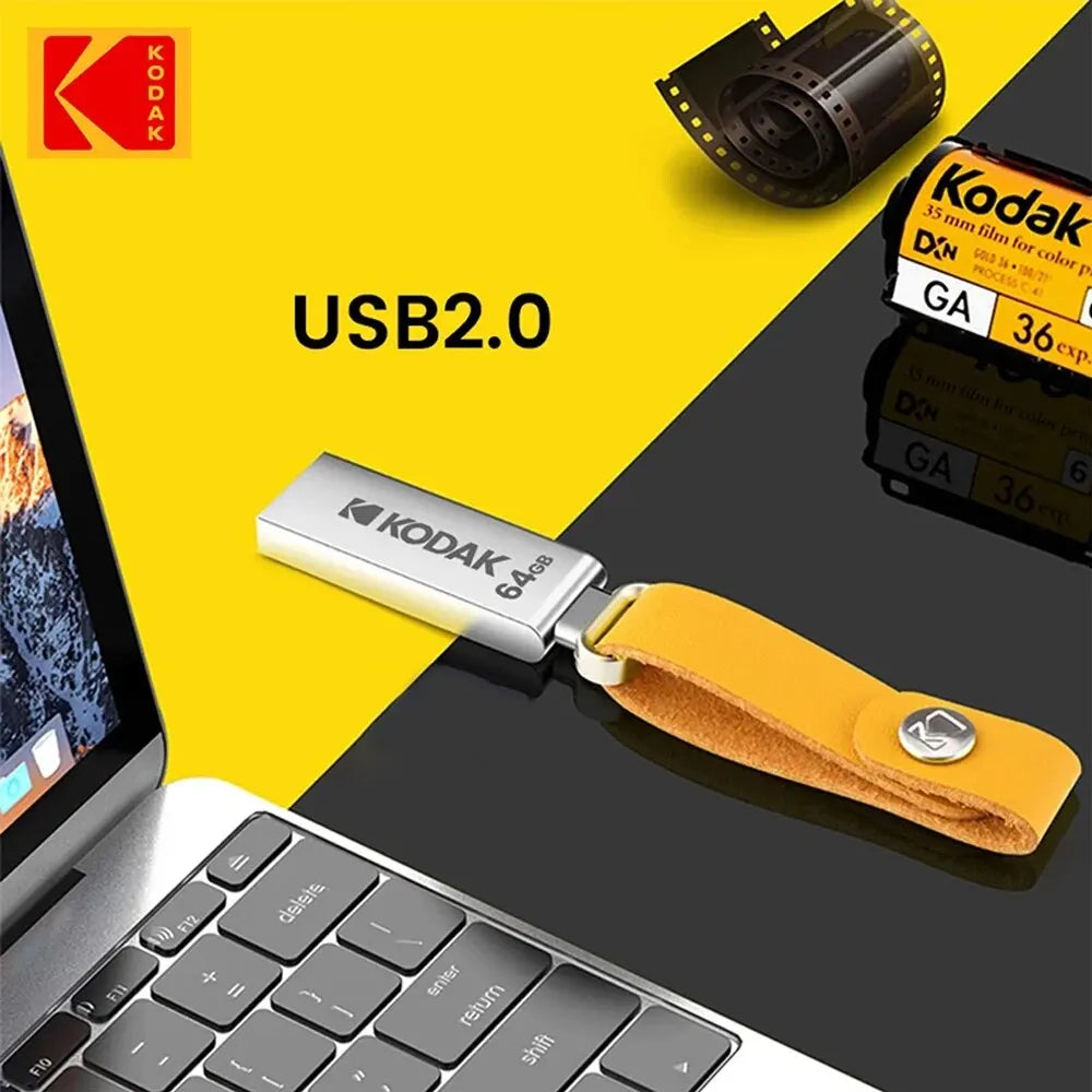 KODAK K122 USB 2.0 Pen Drive 32GB 64GB 128GB Metal USB Flash Drive