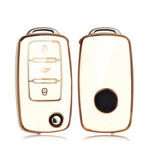 Leather TPU Car Key Case Cover For Volkswagen VW Polo Golf Passat