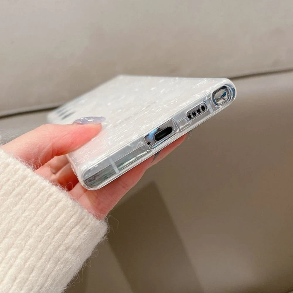 Glitter Dream Shell Marble Phone Case For Samsung S25 S24 S23 S22