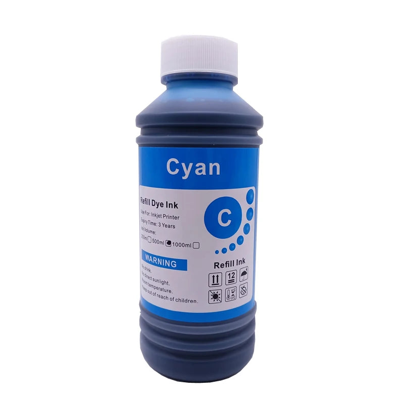 500ML Universal BK C M Y Refill Dye Based Ink Large Capacity Use For
