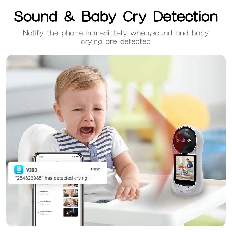 2.8 Inch Wifi Vedio Baby Monitor 8MP Surveillance IP Camera IPS Screen