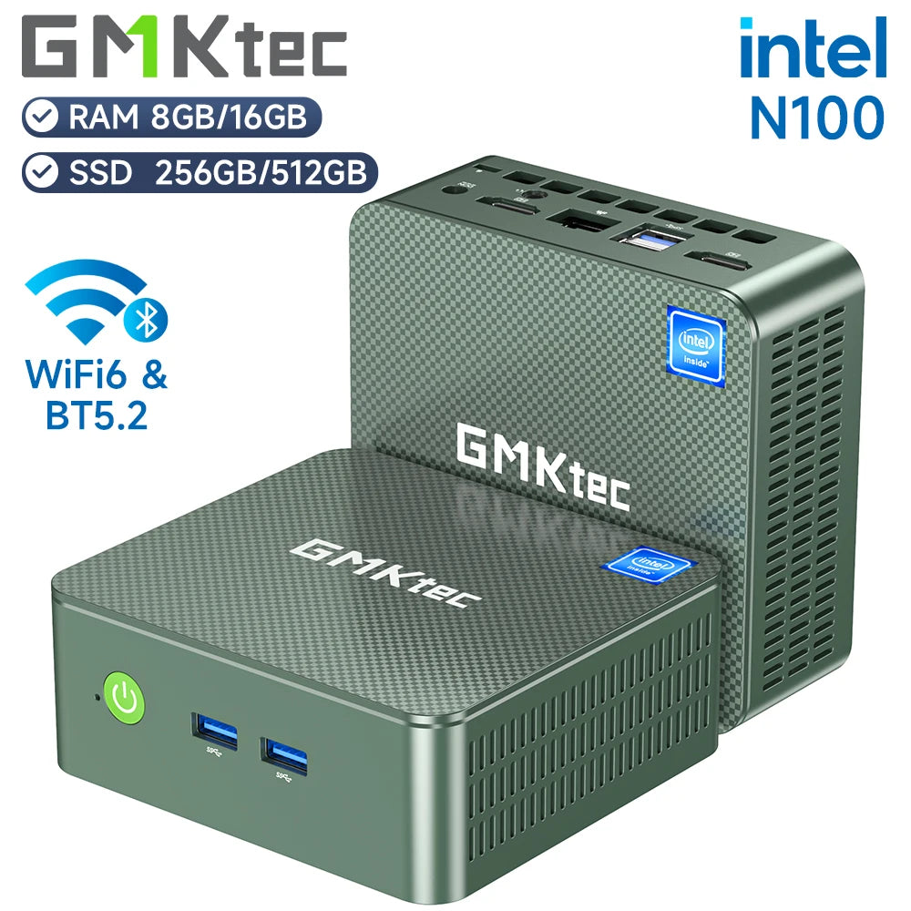 GMKtec G3 Mini PC Intel Alder Lake N100 Windows 11 Pro Mini PC 8/16GB