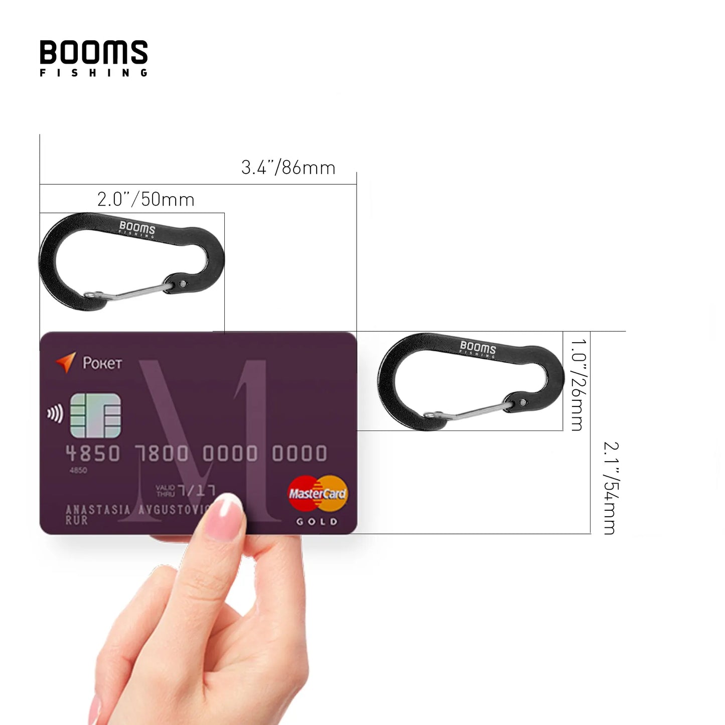 Booms Fishing CC1 6Pcs Aluminum Alloy Carabiner Keychain Outdoor