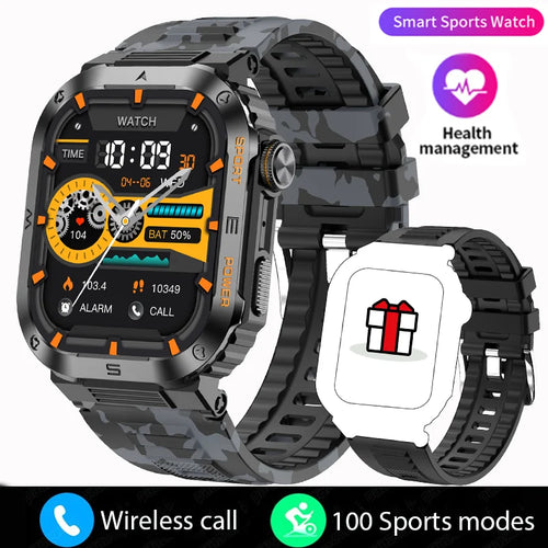 Rugged And Durable Military Smart Watch Ip68 Waterproof 2.01 '' HD