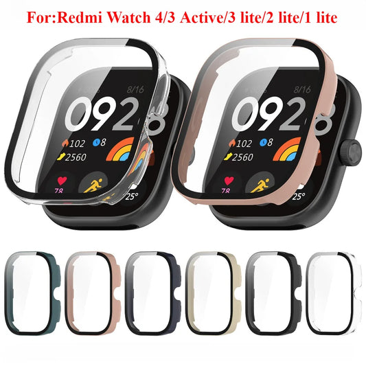 PC Case+Glass for Xiaomi Redmi Watch 4 3 Tempered Glass Anti-scratch