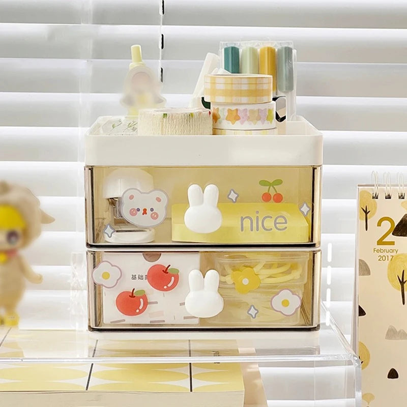 1PC Cartoon Storage Box Stationery Large Capacity Pen Holder