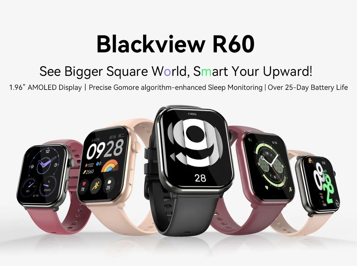 Blackview Smartwatch R60 Watch 1.96'' AMOLED Display 800mAh Bluetooth
