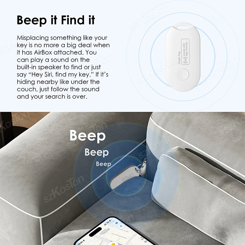 Mini GPS Tracker Works with iOS Find My APP MFI Smart Tag Key Finder