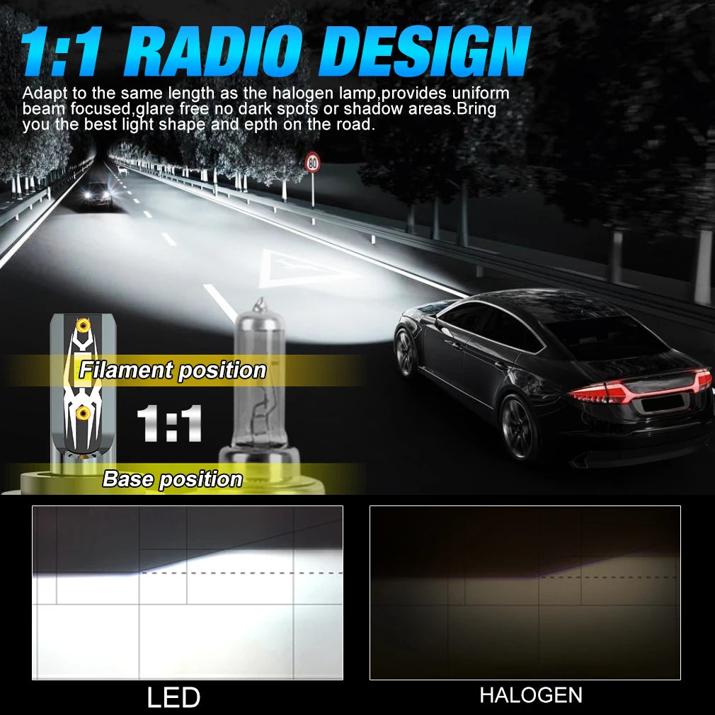 30000LM H1 H4 H7 LED Canbus H8 H11 9005 HB3 9006 HB4 9012 Hir2 9008