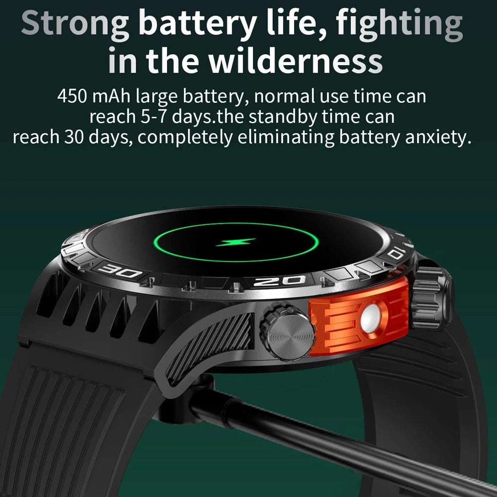 Outdoor Military Smart Watch Men's With LED lighting Bluetooth Call