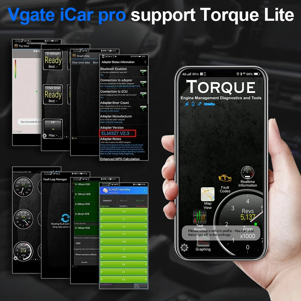 Vgate iCar Pro elm327 V2.3 OBD 2 OBD2 Car diagnostic Tools WIFI