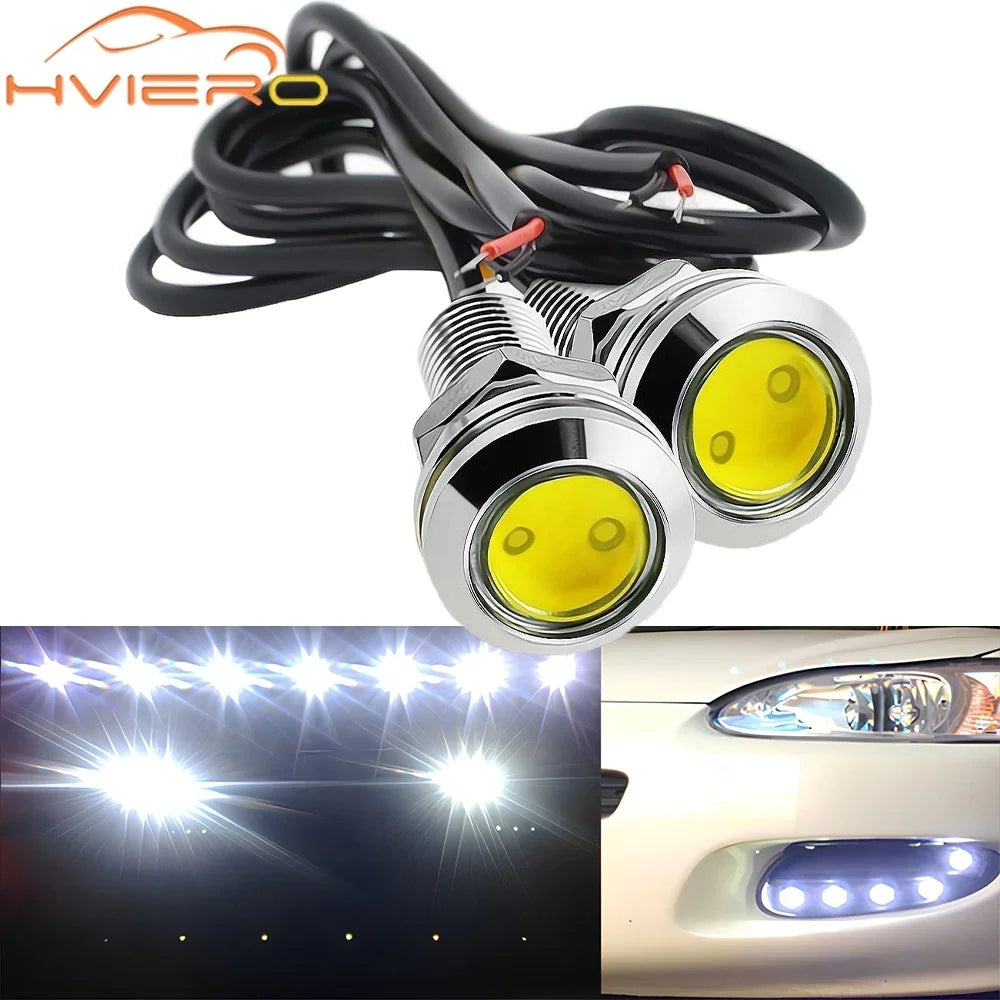 2Pc 18MM Auto Car Eagle Eye DRL Led Daytime Running Day Light Fog Lamp