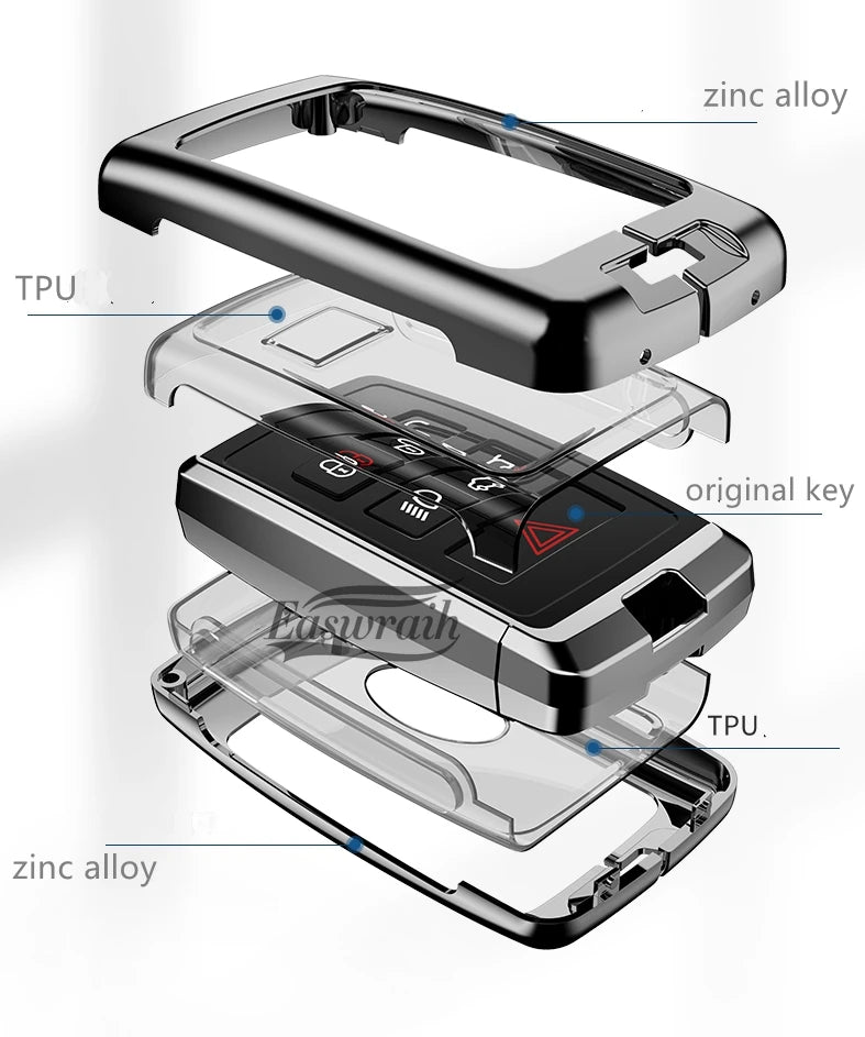 Car Zinc Alloy TPU Key Case Cover Holder For Land Rover Range Rover