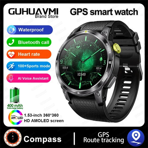 Outdoor Professional GPS Trajectory Smart Watch 1.5" HD Screen