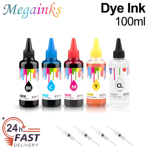100ml Universal Dye Ink BK C M Y Kit Compatible For HP Canon Epson