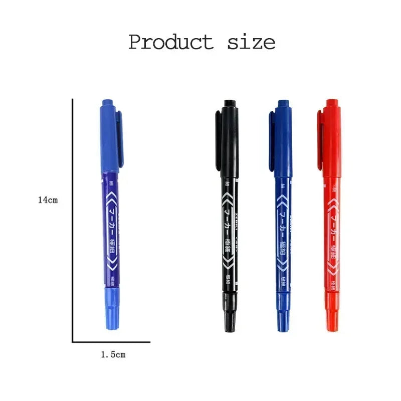 5/10 Pcs Twin Tip Permanent Marker Black/Blue/Red Oil Marker Pen Fine